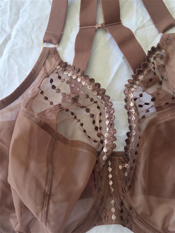 NWOT Elomi 36K USA Matilda Underwire Plunge Bra EL8900 Beige 133583