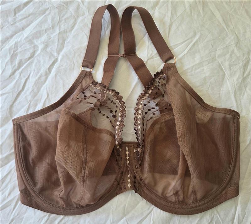 NWOT Elomi 36K USA Matilda Underwire Plunge Bra EL8900 Beige 133583