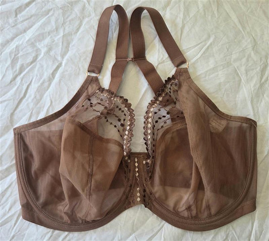 NWOT Elomi 36K USA Matilda Underwire Plunge Bra EL8900 Beige 133583