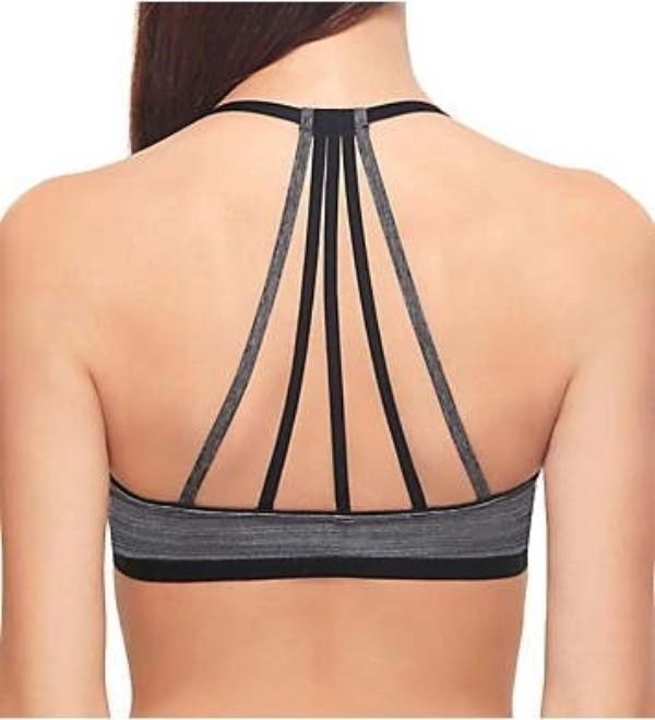 NWT Wacoal S b.Tempt'd Spectator Front Close Bralette 916258 Black Gray 133585