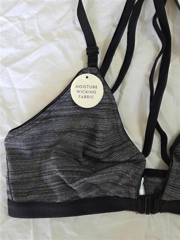 NWT Wacoal S b.Tempt'd Spectator Front Close Bralette 916258 Black Gray 133585
