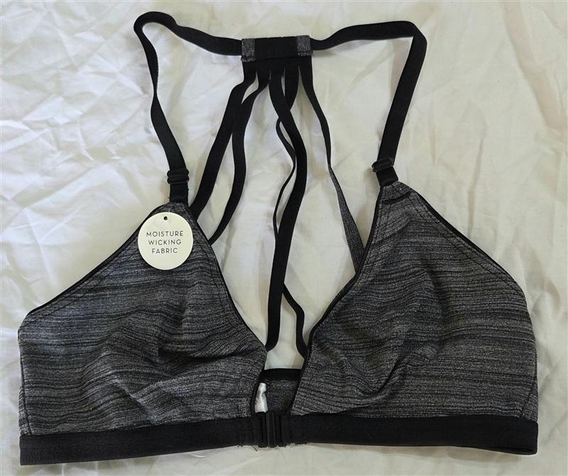 NWT Wacoal S b.Tempt'd Spectator Front Close Bralette 916258 Black Gray 133585