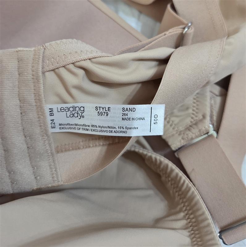 NWOT Leading Lady 50D Molded Lightly Padded Underwire Bra 5979 Beige 133588