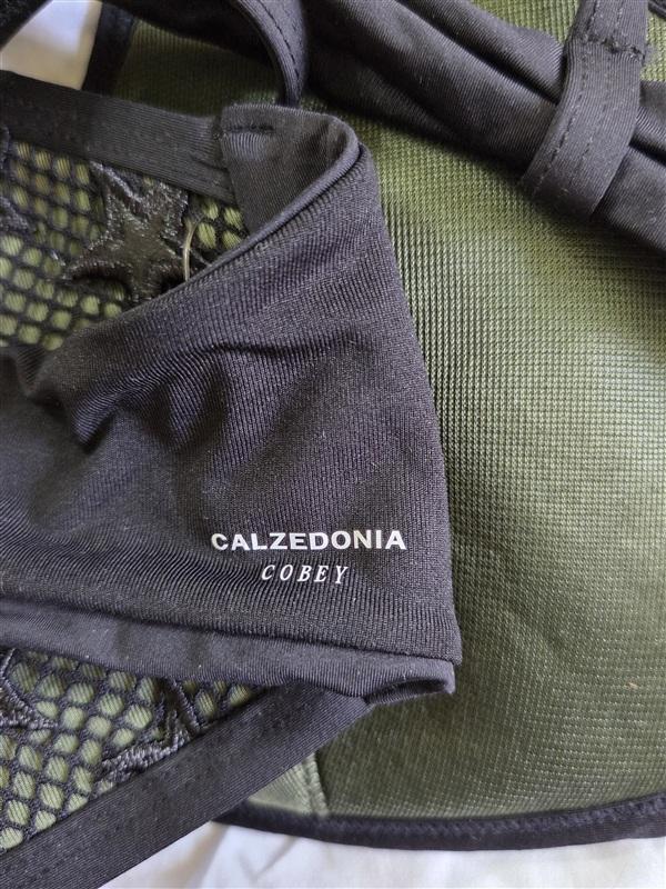 NWOT Calzedonia Colbey Green Black Stars Bikini Swim Top 133595