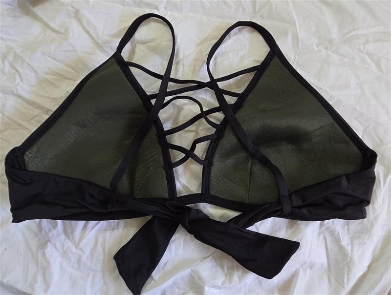 NWOT Calzedonia Colbey Green Black Stars Bikini Swim Top 133595