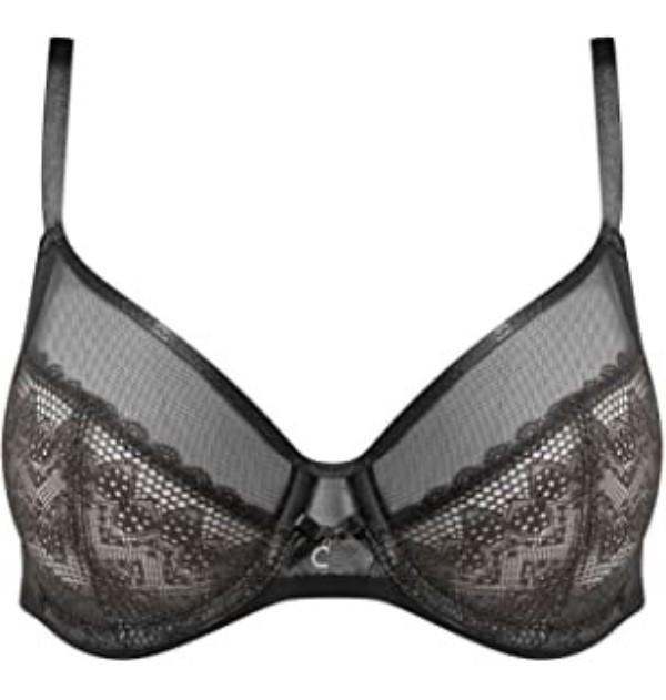 NWT Chantelle 34B Parisian Allure Unlined Plunge Bra 2231 Black 133597