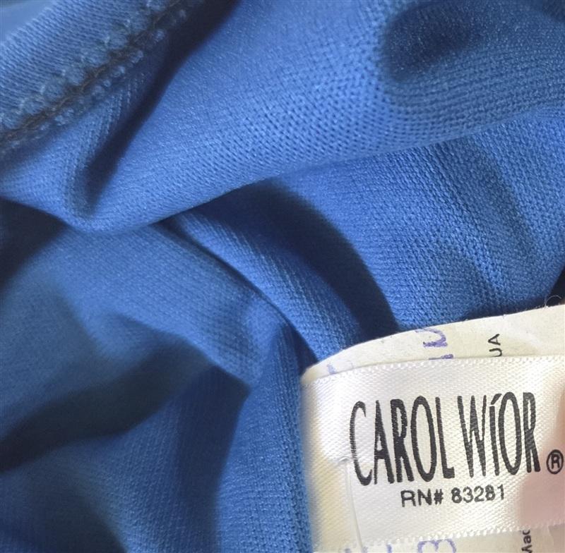 NWT Carol Wior 10 Blue Sarong 1Pc Skirt Swimsuit Shell Accents 133598