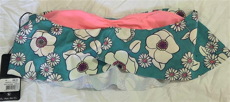 NWT Wildfox M Daisy Floral Flounce Ruffle Bikini Top 133600