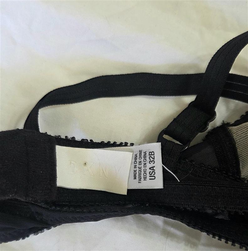 NWT DKNY 32B Modern Lace Underwire Bra DK2027 Black 133601