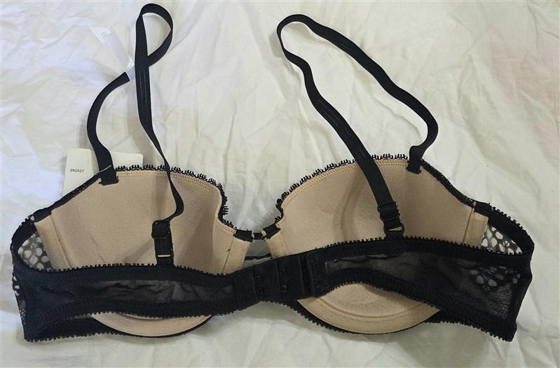 NWT DKNY 32B Modern Lace Underwire Bra DK2027 Black 133601