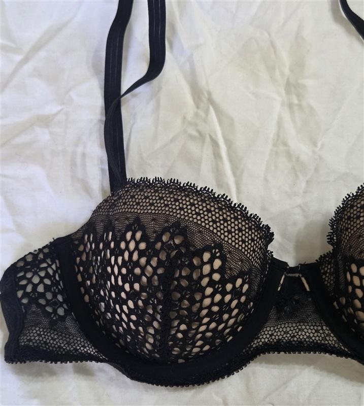 NWT DKNY 32B Modern Lace Underwire Bra DK2027 Black 133601