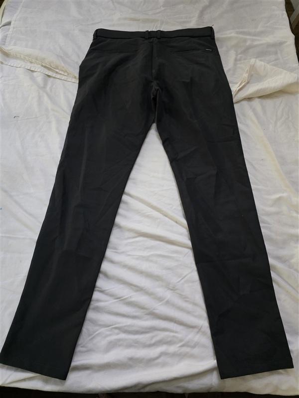 NWOT Plaid & Plain 32x31 Straight Leg Dress Trousers Gray Green 133603