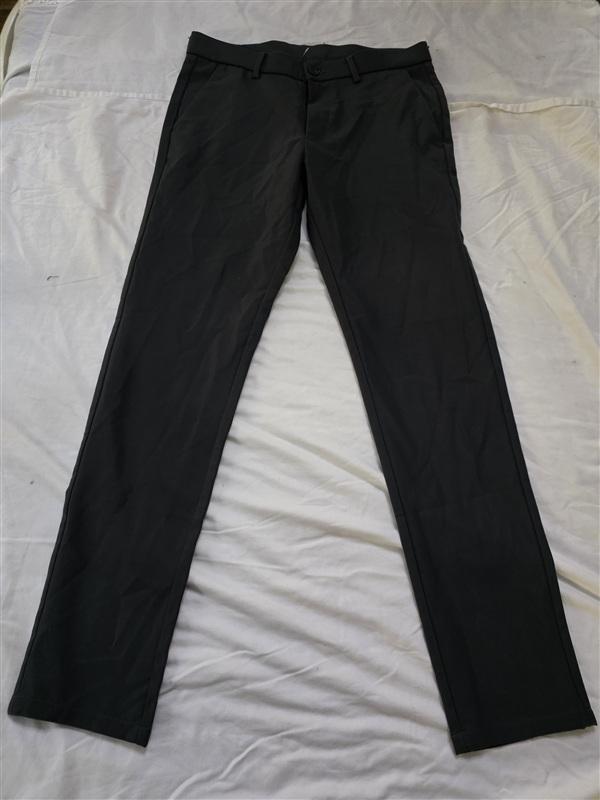 NWOT Plaid & Plain 32x31 Straight Leg Dress Trousers Gray Green 133603