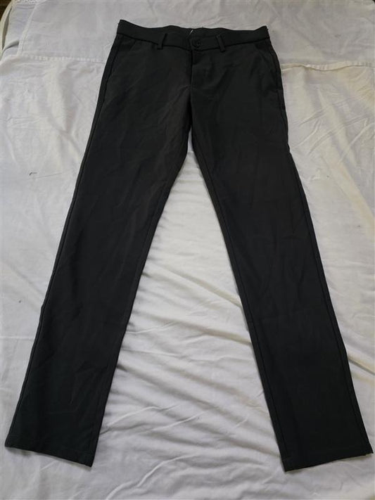 NWOT Plaid & Plain 32x31 Straight Leg Dress Trousers Gray Green 133603