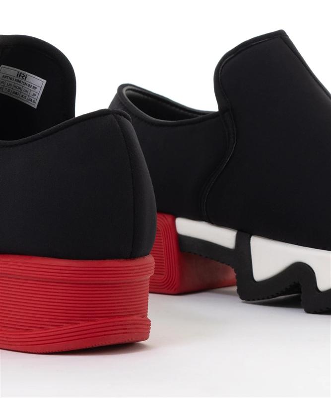 NWOT iRi WES I 6 or 36 Red Black Outline Low Top Sneaker Wavy Heel 133607