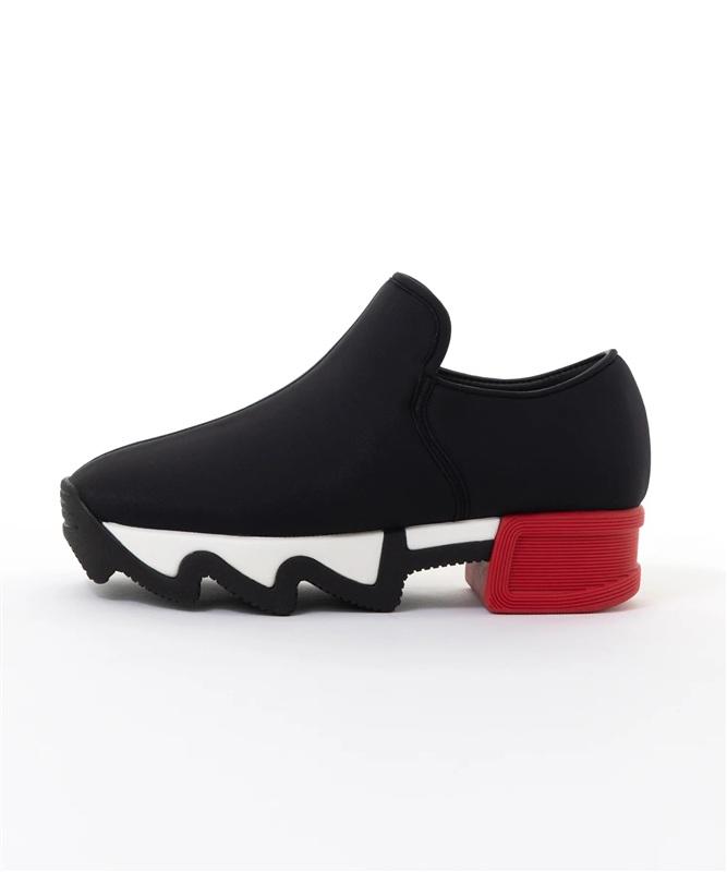 NWOT iRi WES I 6 or 36 Red Black Outline Low Top Sneaker Wavy Heel 133607