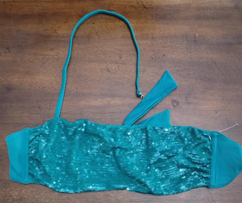 NWOT Calzedonia Colbey Small Sequin Green Bandeau Bikini Swim Top 133610