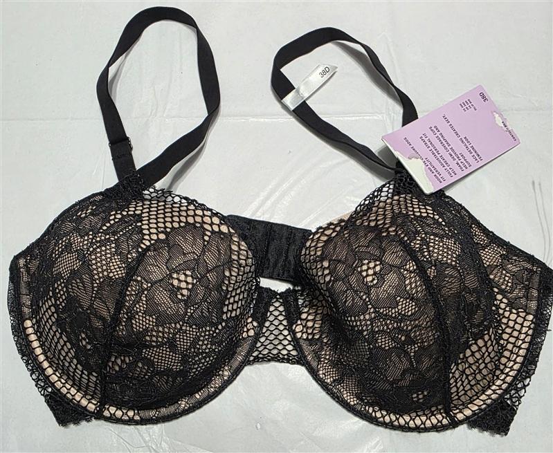 NWT DKNY 38D Modern Floral Lace Underwire Bra DK4045 Black 133614