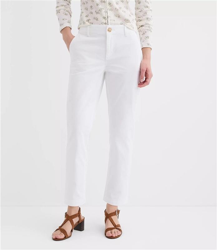 NWOT The Loft 0 Monroe Slim Skinny pants White Chinos 133619