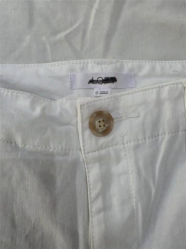 NWOT The Loft 0 Monroe Slim Skinny pants White Chinos 133619