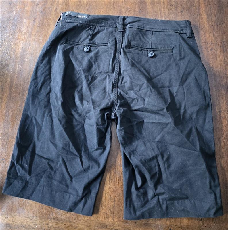NWT Liverpool 2 26 Black Stretch Bermuda Shorts Button Up 133620