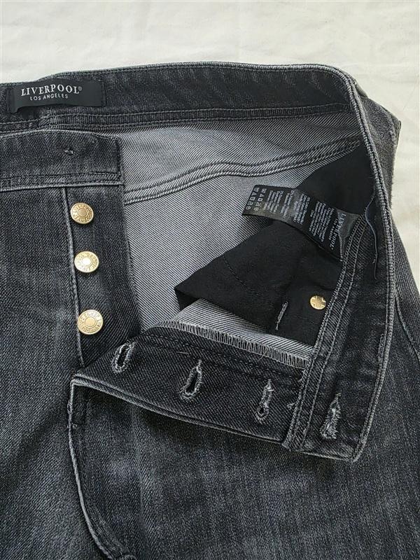 NWOTD Liverpool 10/30 Keeper Boyfriend Rolled Cuff Denim Jeans Gray 133623