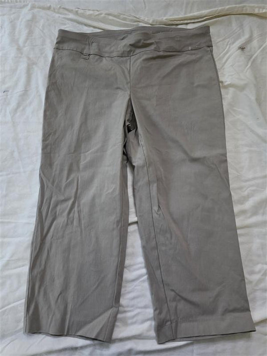 NWOT Alfani 16W Tummy-Control Pull-On Skinny Cropped Pants Tan 133630