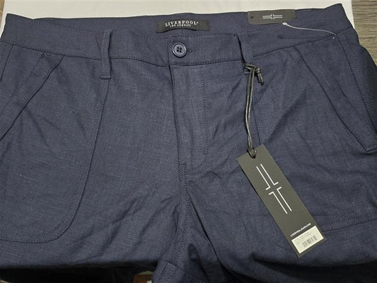 NWT Liverpool 31 12 Cropped Trouser Mood Indigo Blue Pants 133634