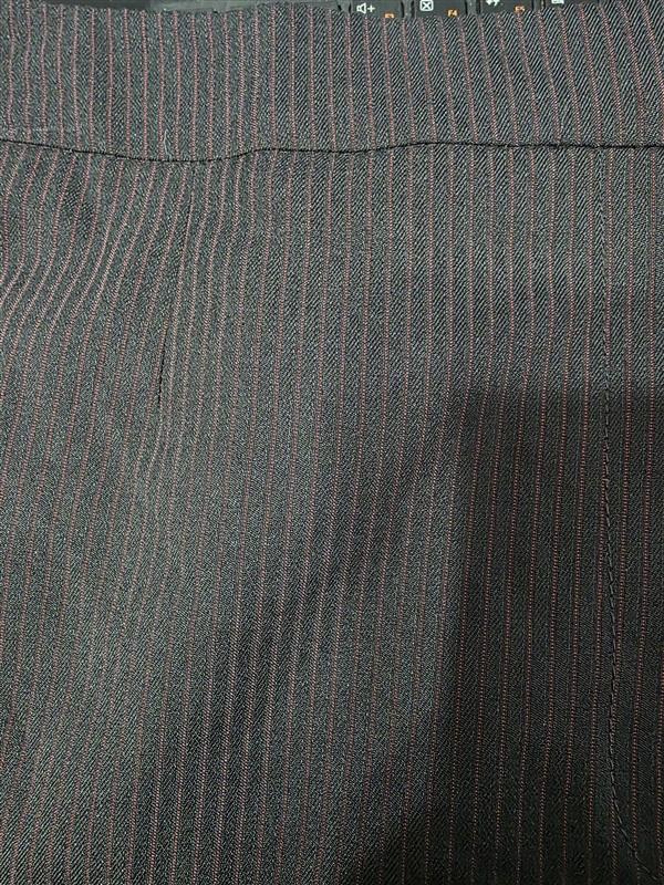 NWOT Le Suit Pants Sz 16w Black Red Pinstripe Dress Trousers 133635