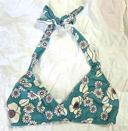 NWOT Wildfox M Daisy Floral Halter Bikini Top 133636