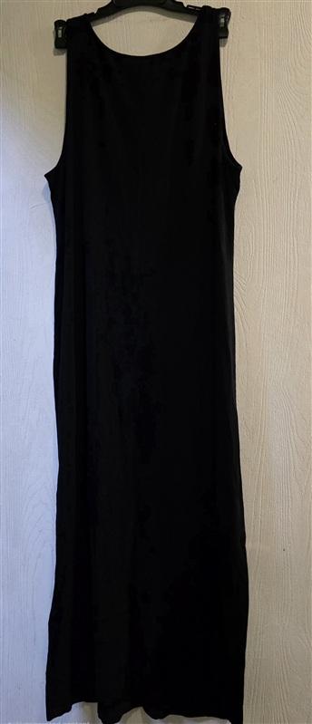 NWOT Eileen Fisher Petite Large Stretch Knit Scoop Neck Tank Dress Black 133647