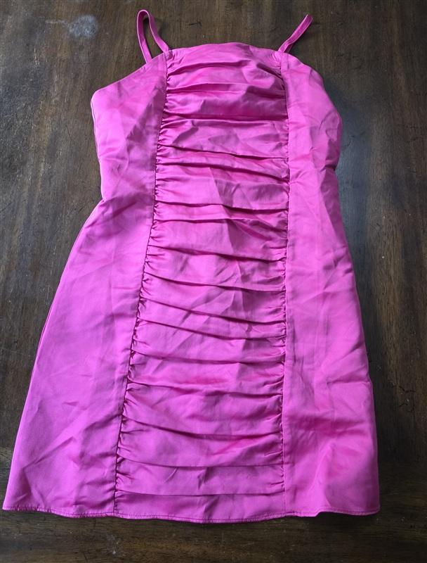 NWPT Zac Posen Girls 16 Pleated Front Hot Pink Formal Dress 133648