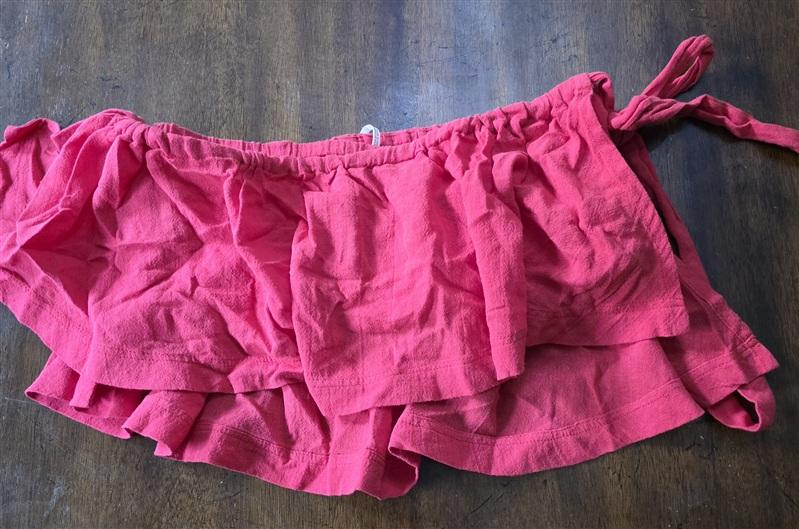 NWT Free People XS Red Gauze Ruffle Tie Tube Top 133652