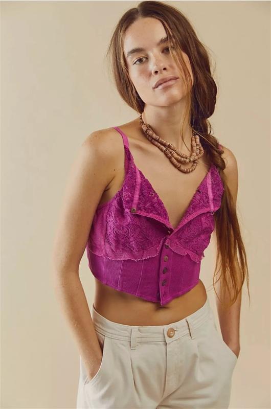 NWOT FP Free People Movement M Have My Heart Tank Top Raspberry Pink 133653