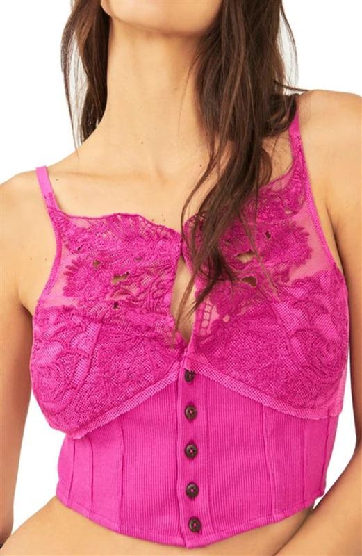 NWOT FP Free People Movement M Have My Heart Tank Top Raspberry Pink 133653