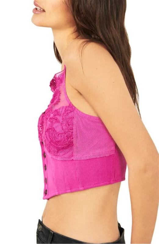 NWOT FP Free People Movement M Have My Heart Tank Top Raspberry Pink 133653