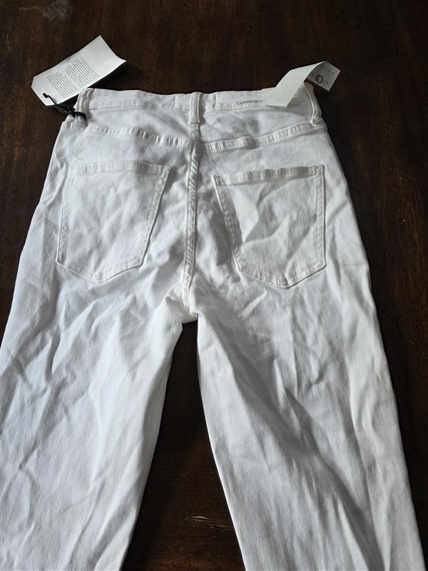 NWT Current Elliott 26 The Original Stiletto Jeans Stretch White 133655