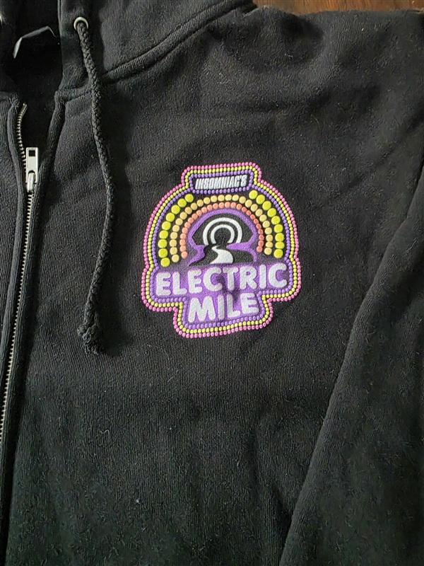 NWOT Insomniac's L Electric Mile Halloween Zip Up Hoodie Sweatshirt 133659