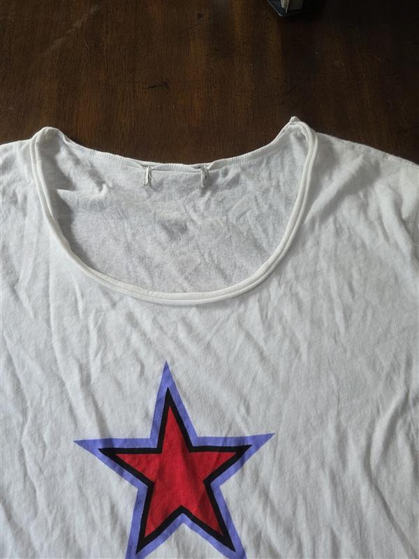 NWOTD Wildfox M Military Star & Arrow Graphic T Shirt Raw Hem T Shirt 133661