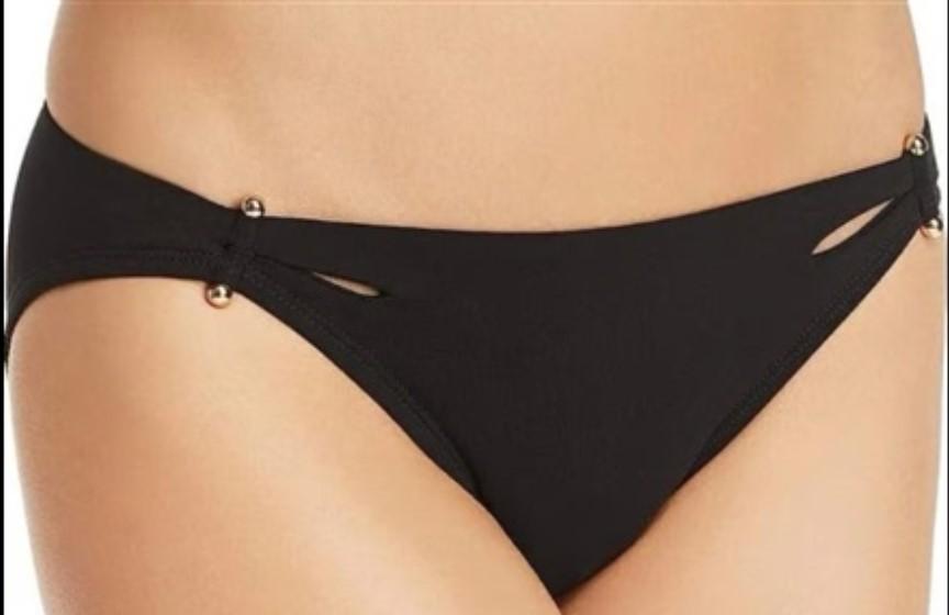 NWT Robin Piccone XS Luca Bar Bell Bikini Bottom Yellow Green leaf 133662
