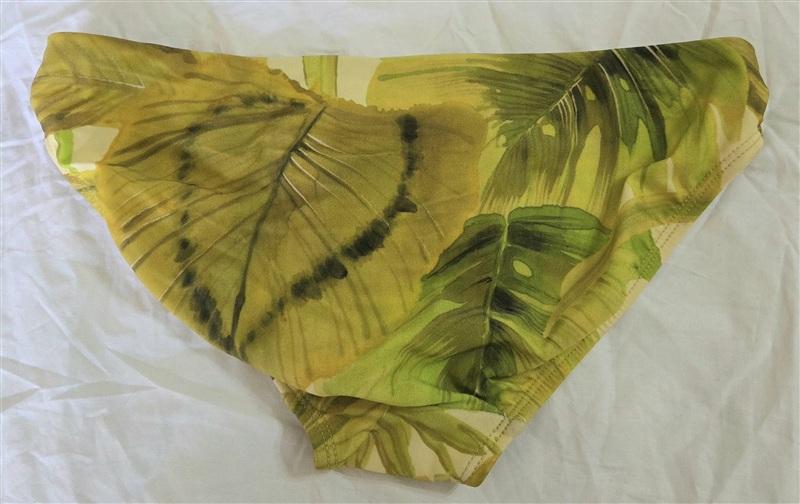 NWT Robin Piccone XS Luca Bar Bell Bikini Bottom Yellow Green leaf 133662