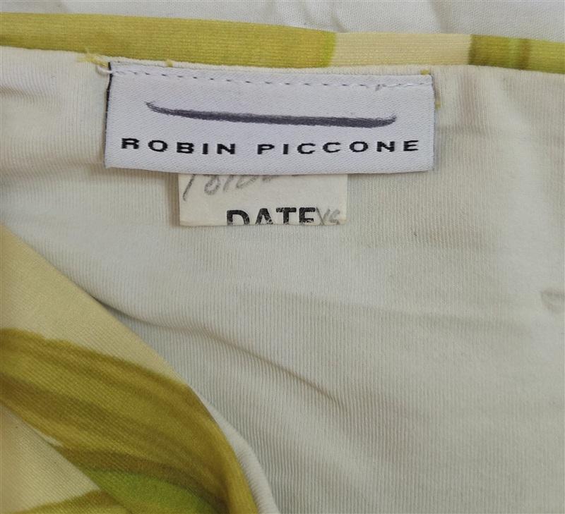NWT Robin Piccone XS Luca Bar Bell Bikini Bottom Yellow Green leaf 133662