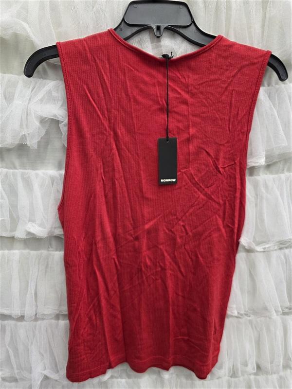 NWT Monrow XL Cut Out Key Hole Red Tank Top 133673