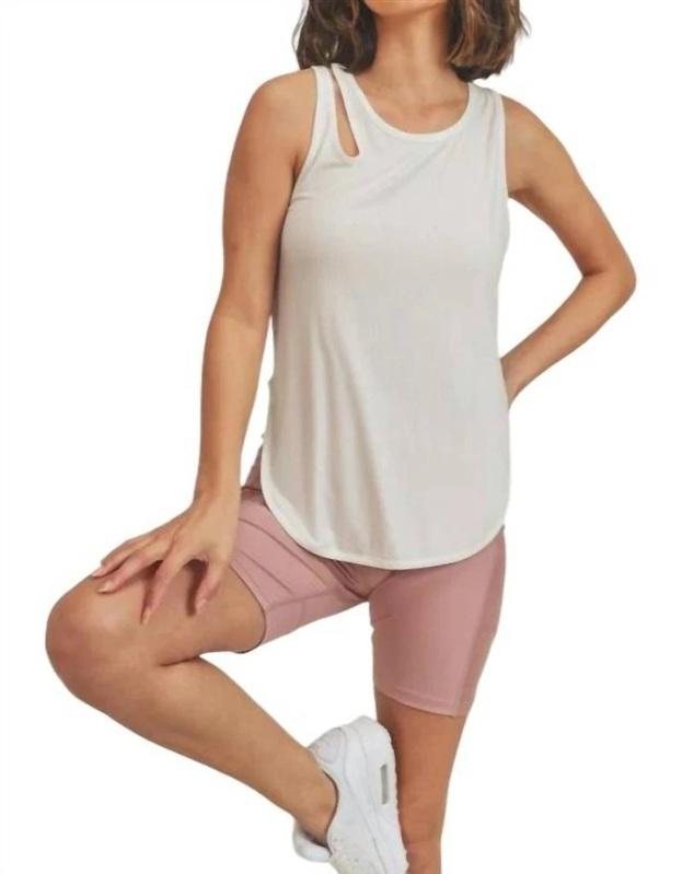 NWT Monrow XL Cut Out Key Hole Red Tank Top 133673