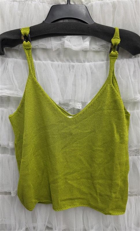 NWOT Anthropologie J.O.A. Medium Green Knit Spaghetti Strap Tank Top 133677
