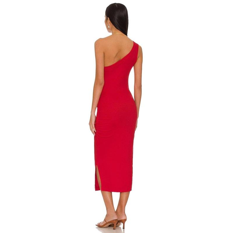 NWOT Michael Stars L Coco One Shoulder Side Slit Knit Dress 133680