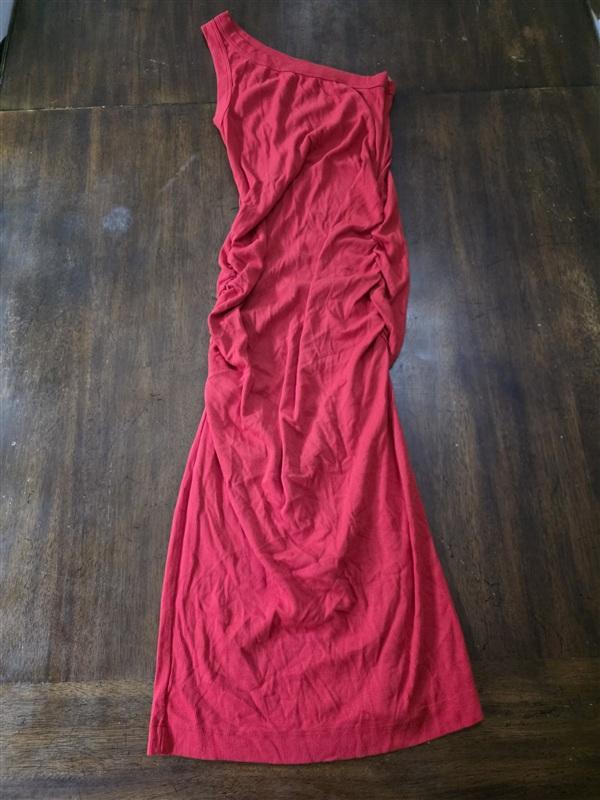 NWOT Michael Stars L Coco One Shoulder Side Slit Knit Dress 133680