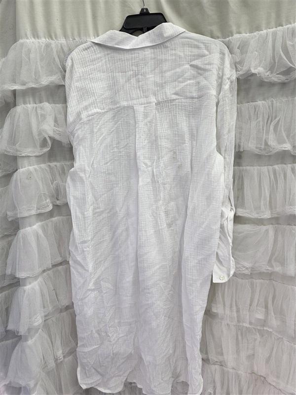 NWOT Seafolly 8 Wild Tropics Gauze Beach Shirt Dress Cover Up White 133683