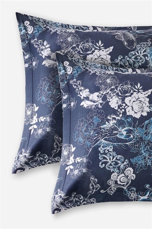 NWOT Johnny Was Olivia King Pillow Sham Blue White Koi 133685