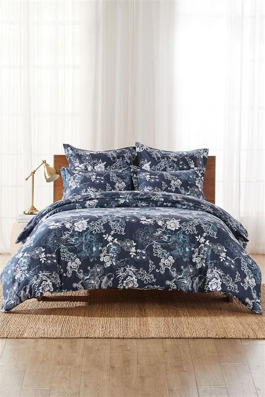 NWOT Johnny Was Olivia King Pillow Sham Blue White Koi 133685